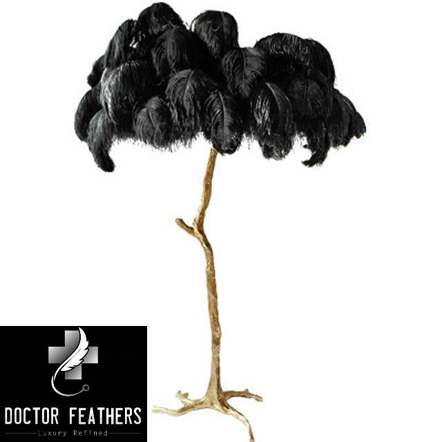 Dr. Feathers Designer Modern Luxury Feather Floor Lamp