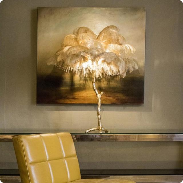 Dr. Feathers Designer Modern Luxury Feather Floor Lamp