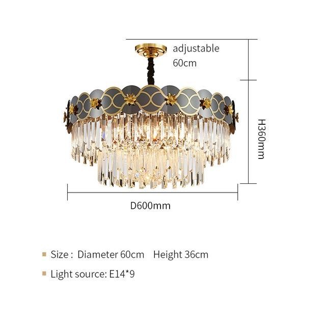 Double Layer Luxury LED Crystal Flower Icicle Chandelier