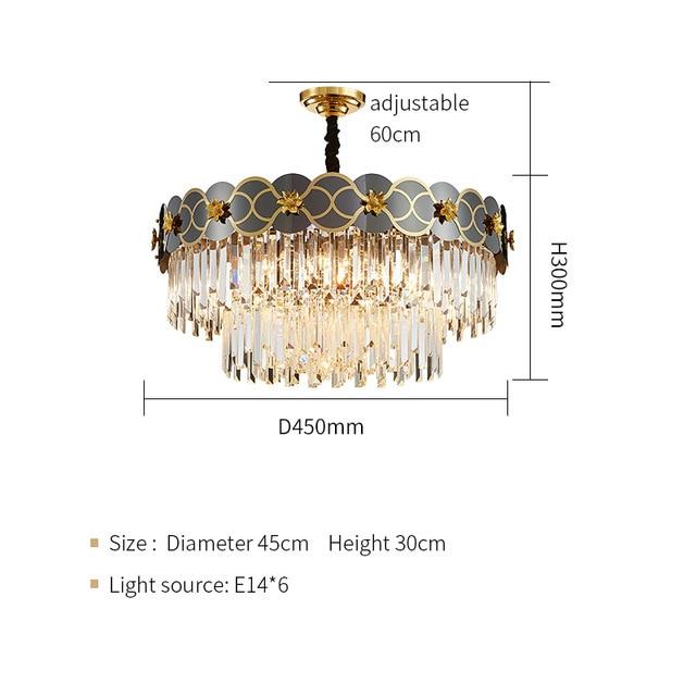 Double Layer Luxury LED Crystal Flower Icicle Chandelier