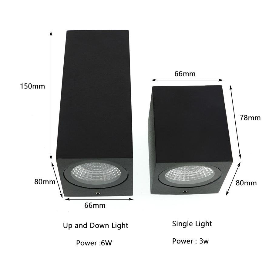 Exterior/Interior 3W/6W LED Aluminum Wall Lamp