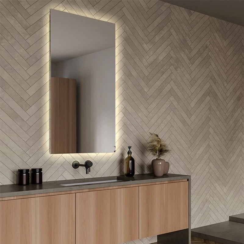Frameless Rectangle backlit Wall mirror