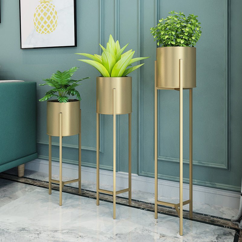 Gold metal plant stands set of 3