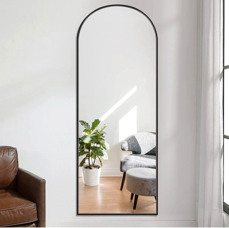 Arch Aluminum Frame Mirror with Floor Stand and Wall Hunger size 150x60cm