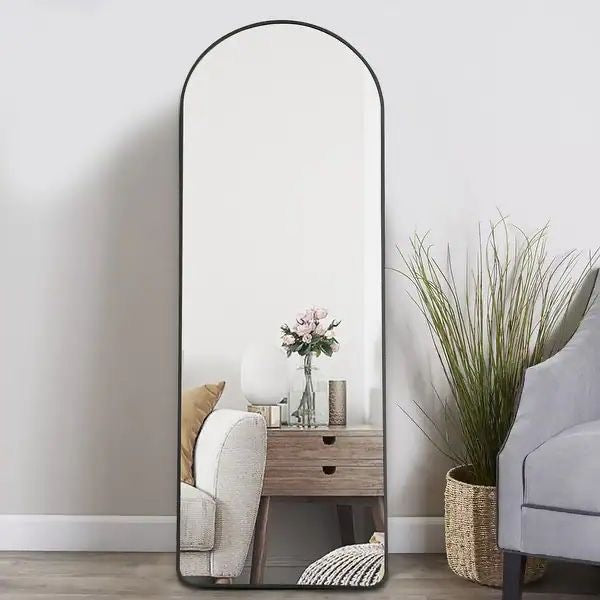 Arch Aluminum Frame Mirror with Floor Stand and Wall Hunger size 150x60cm