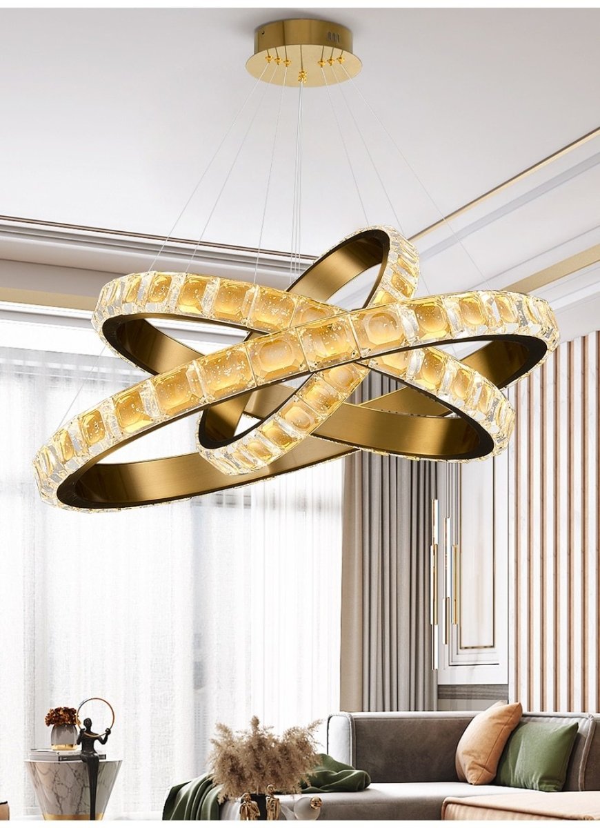 Inside Outside Luxury Gold & Black Multi-Ring Chandelier