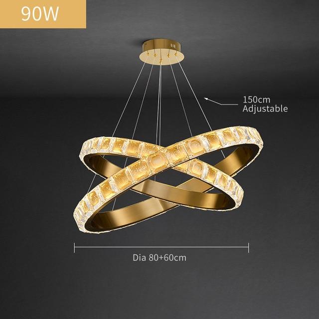 Inside Outside Luxury Gold & Black Multi-Ring Chandelier