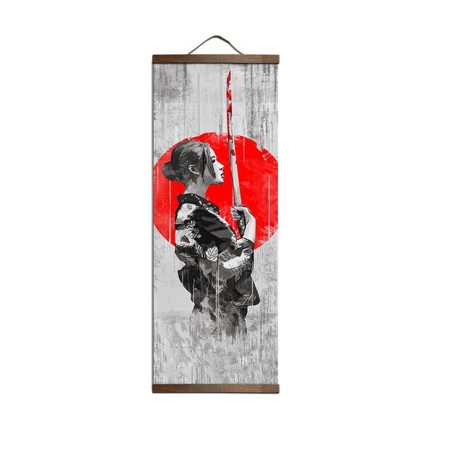 Japanese Ukiyoe Poster and Prints Home Decoration Hanging Wood Scroll