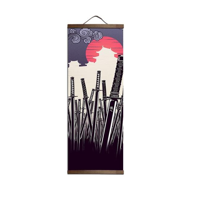 Japanese Ukiyoe Poster and Prints Home Decoration Hanging Wood Scroll