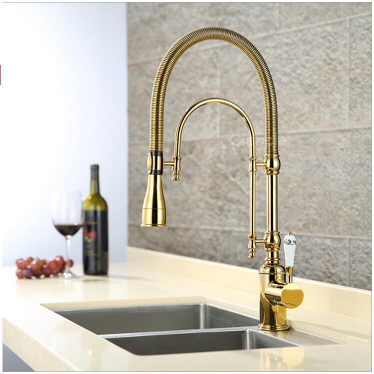 Luxury 3 Type Rose Gold Kitchen Faucet Single Handle