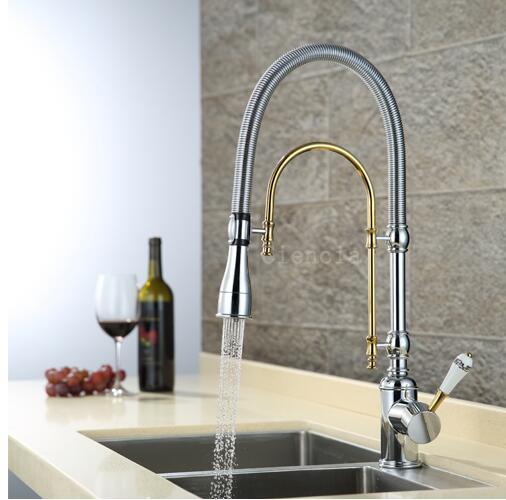 Luxury 3 Type Rose Gold Kitchen Faucet Single Handle