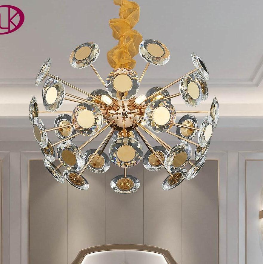 Luxury Modern Gold Crystal Chandelier Lighting For Living Room