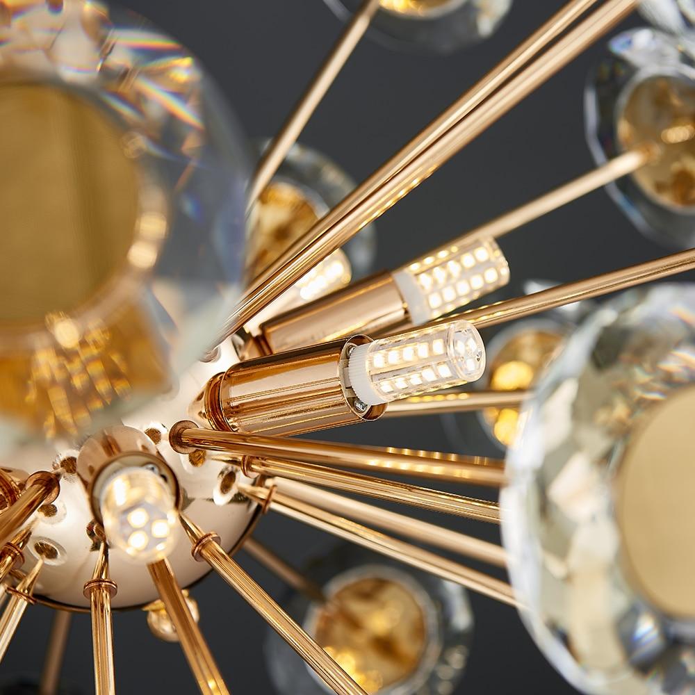 Luxury Modern Gold Crystal Chandelier Lighting For Living Room