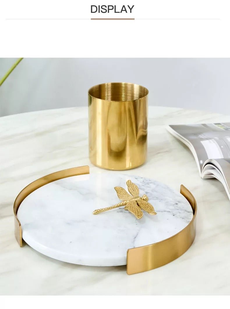 Marble round tray