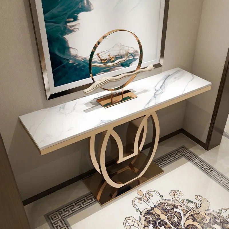 Marble with gold base entrance table
