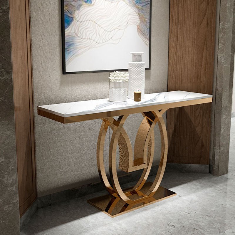 Marble with gold base entrance table