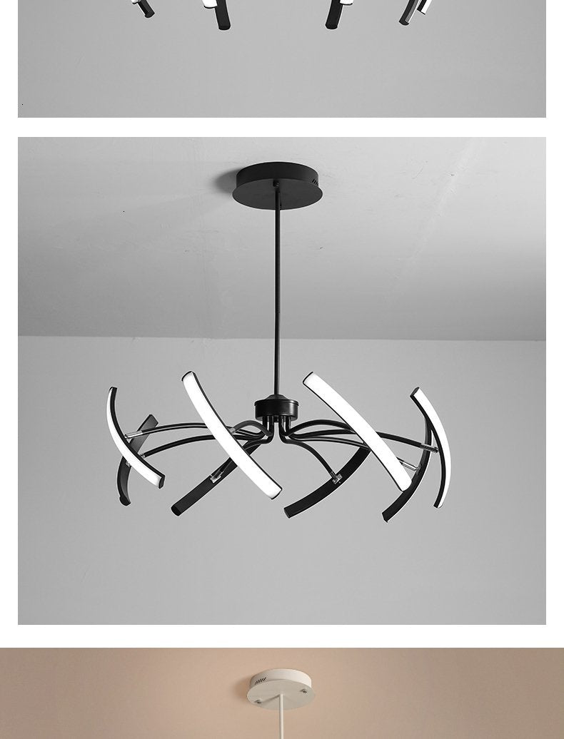 Matte Black/White 180°-360° Rotating Modern Led Chandelier - Avenila Selects
