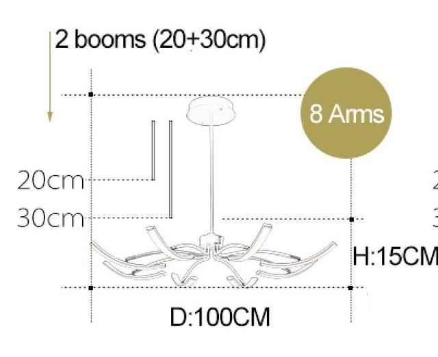 Matte Black/White 180°-360° Rotating Modern Led Chandelier - Avenila Selects