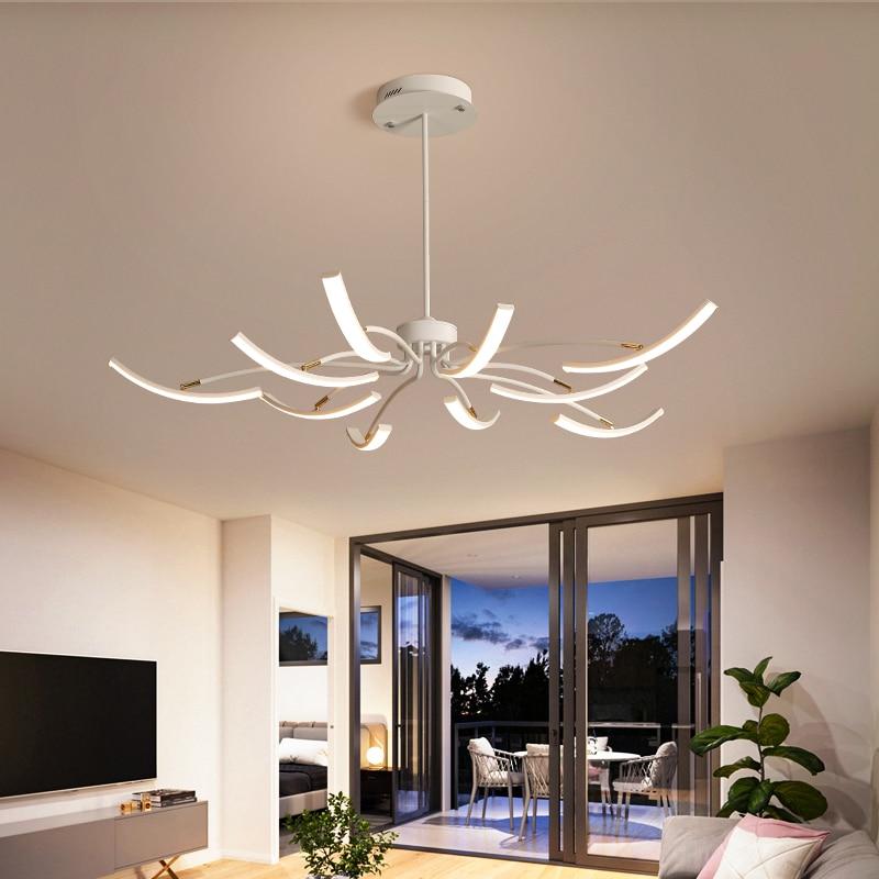 Matte Black/White 180°-360° Rotating Modern Led Chandelier - Avenila Selects