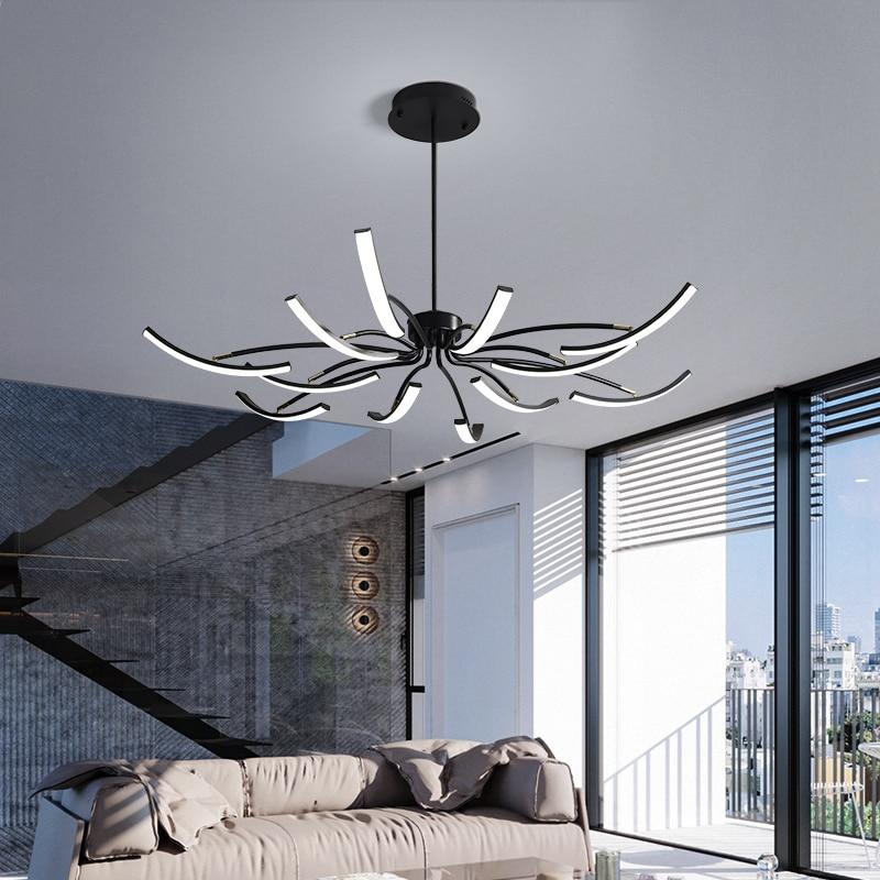 Matte Black/White 180°-360° Rotating Modern Led Chandelier - Avenila Selects