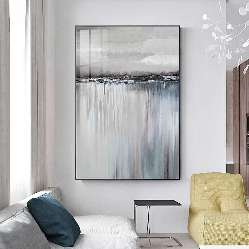 Minimalist Abstract Gray Sailboat Reflection Poster Print Canvas