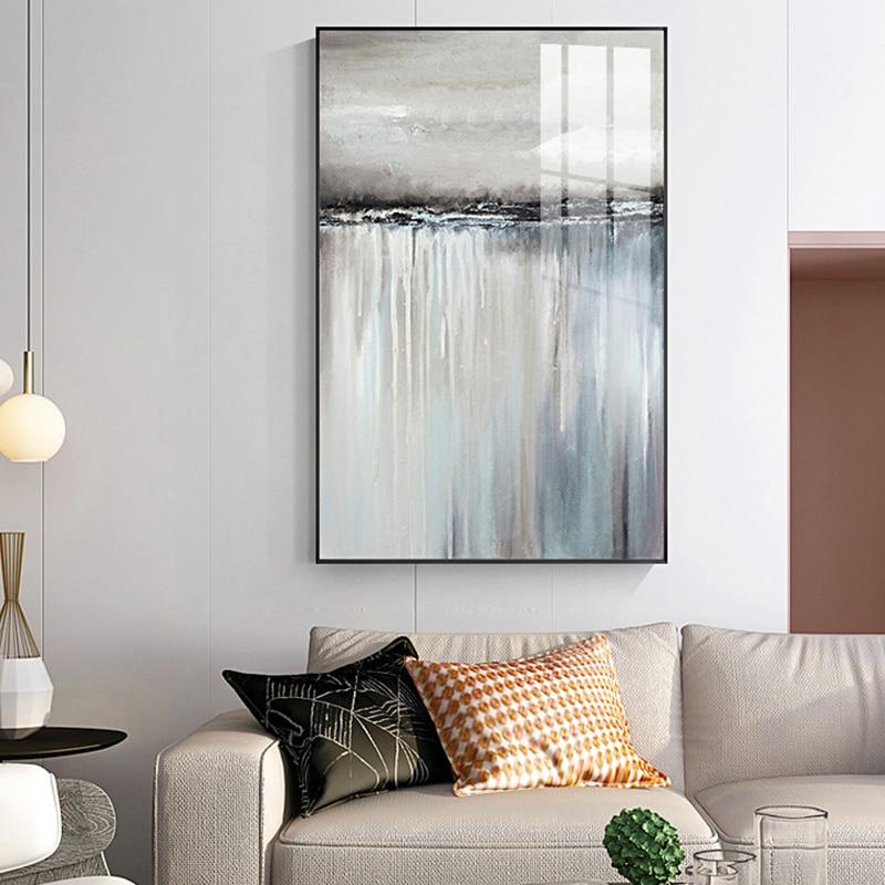 Minimalist Abstract Gray Sailboat Reflection Poster Print Canvas