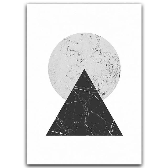 Minimalist Style Marble Geometric Pattern Abstract Decorative Canvas Painting Poster