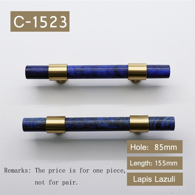 Natural Stone Brass Door Handles