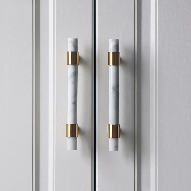 Natural Stone Brass Door Handles