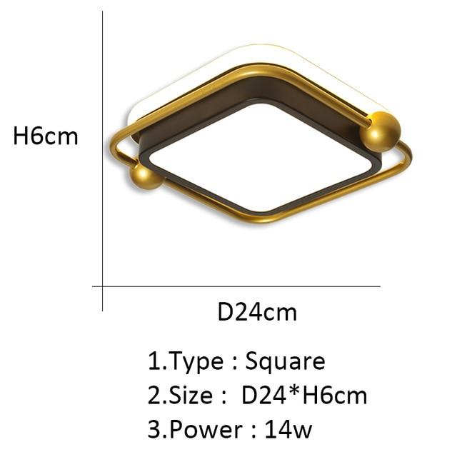 Orbital 2 Avenila LED Square and Round Black Gold and White Luxury Ceiling Light