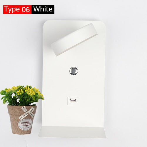 Bedside Phone Holder LED Wall Lamp