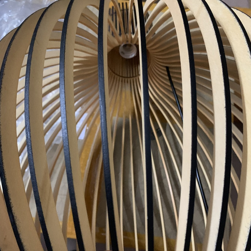 Birdcage Weaving Wooden Pendant Lamp
