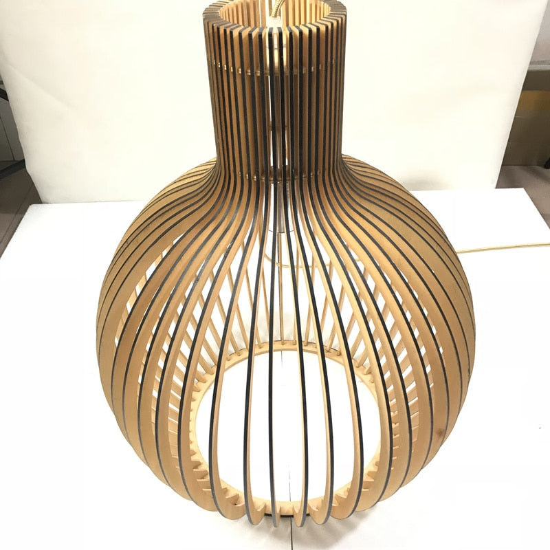 Birdcage Weaving Wooden Pendant Lamp