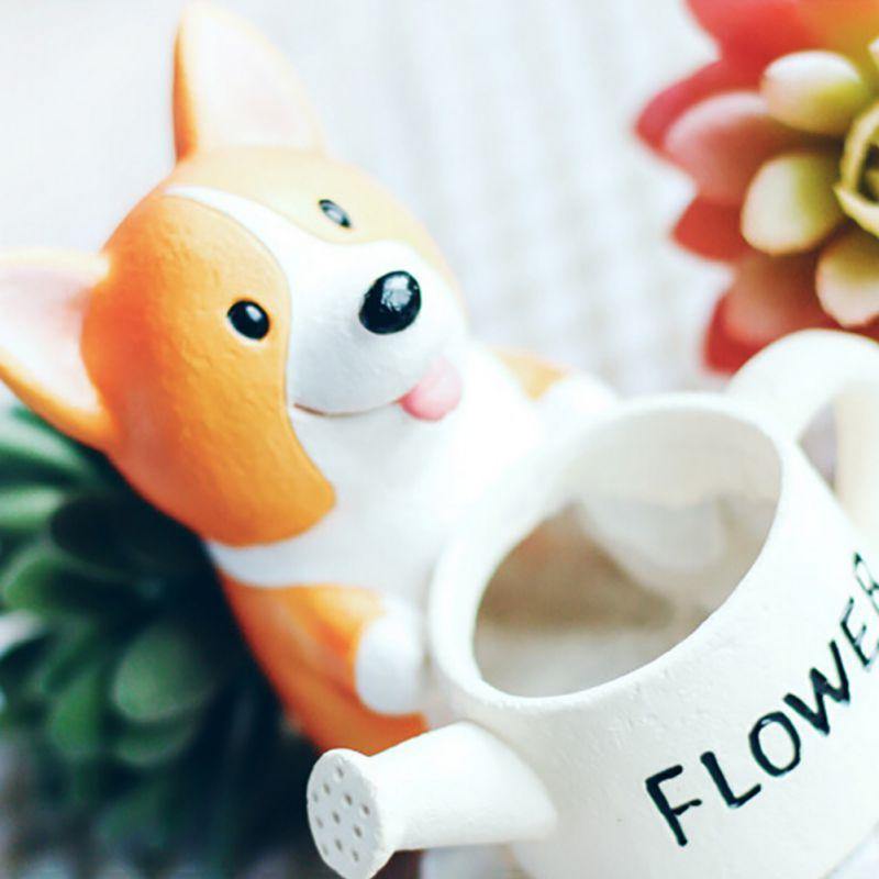 Adorable Resin Puppy Plant Pot - Nordic Side -