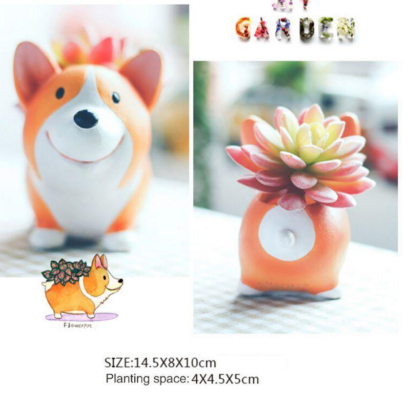 Adorable Resin Puppy Plant Pot - Nordic Side -