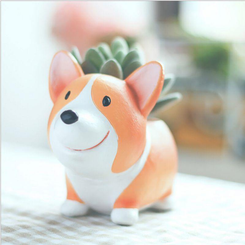 Adorable Resin Puppy Plant Pot - Nordic Side -
