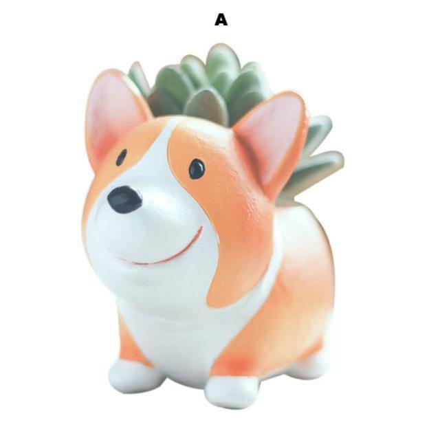 Adorable Resin Puppy Plant Pot - Nordic Side -