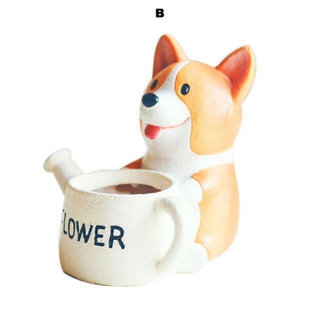 Adorable Resin Puppy Plant Pot - Nordic Side -