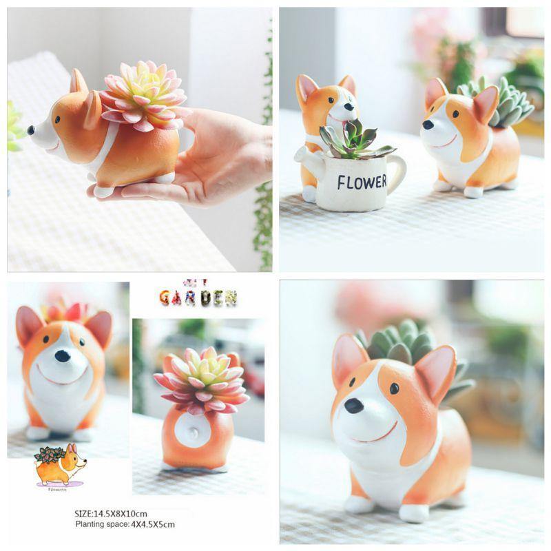 Adorable Resin Puppy Plant Pot - Nordic Side -
