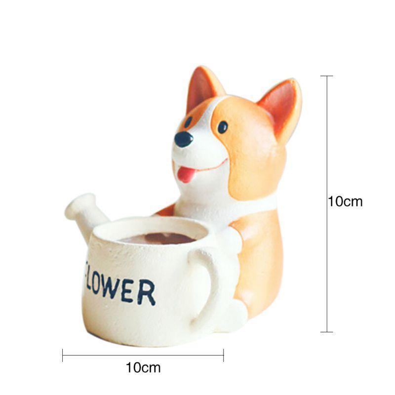 Adorable Resin Puppy Plant Pot - Nordic Side -
