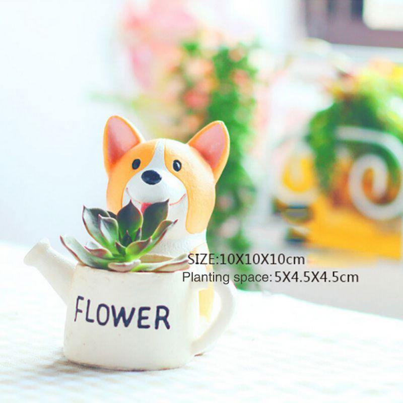 Adorable Resin Puppy Plant Pot - Nordic Side -
