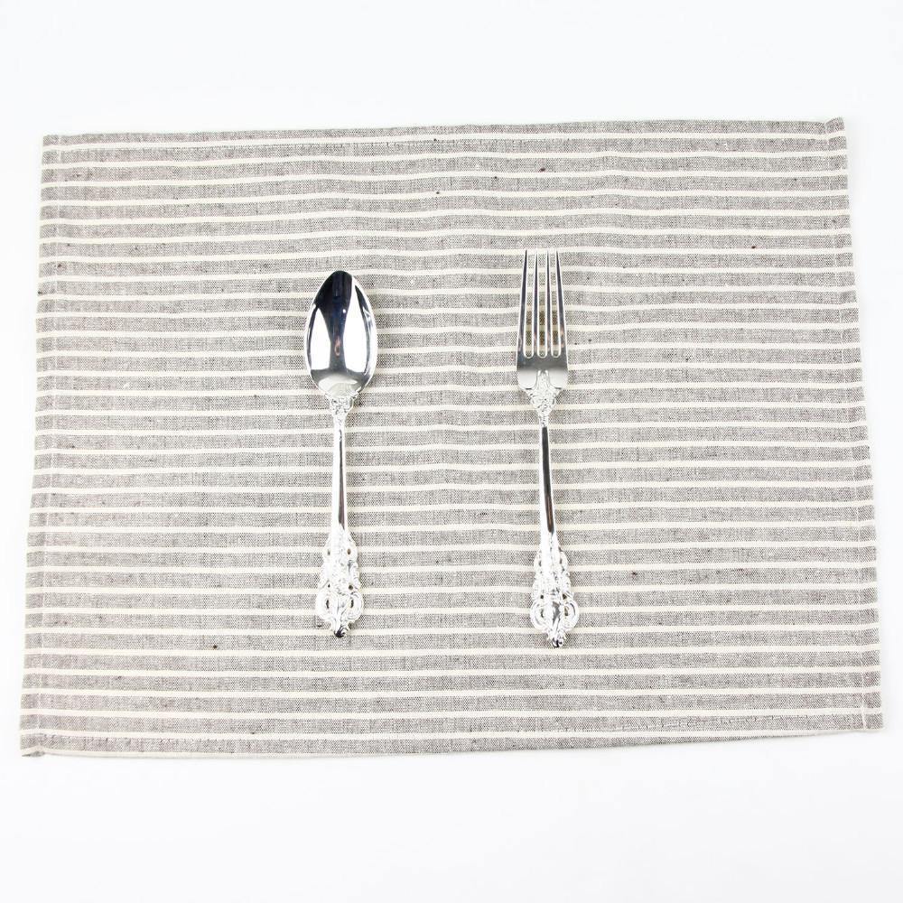 30x40cm Striped Cotton Linen Tablemat - Nordic Side -