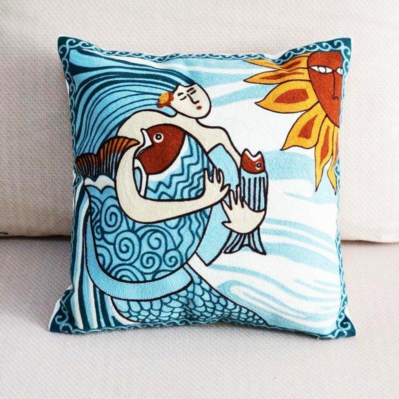 Cotton Embroidered Cushion Covers - Nordic Side -
