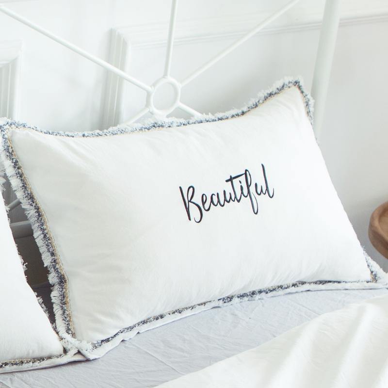 Hello Beautiful Letters For Couple Bedroom (2Pieces Pillow Cushion Covers) - Nordic Side -