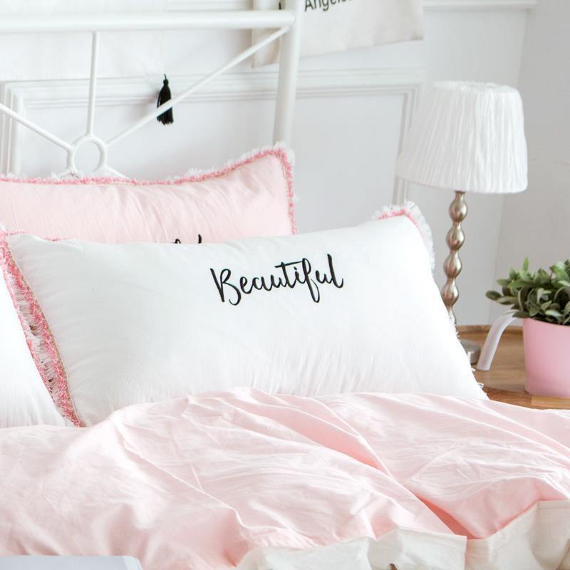 Hello Beautiful Letters For Couple Bedroom (2Pieces Pillow Cushion Covers) - Nordic Side -
