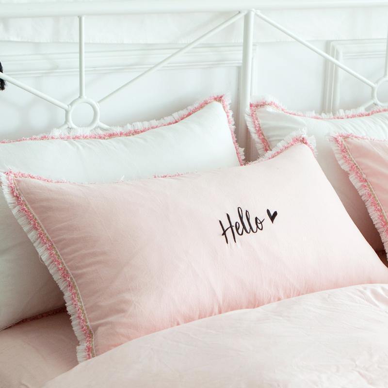 Hello Beautiful Letters For Couple Bedroom (2Pieces Pillow Cushion Covers) - Nordic Side -