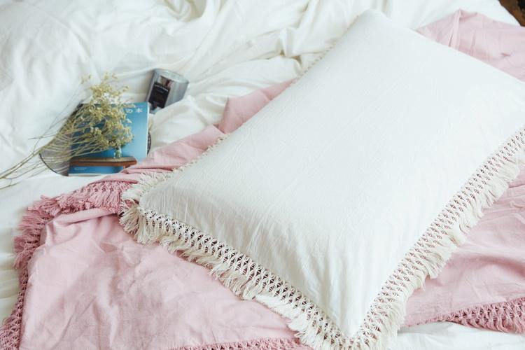 Pillow Case With Tassels Solid Cotton - Nordic Side -