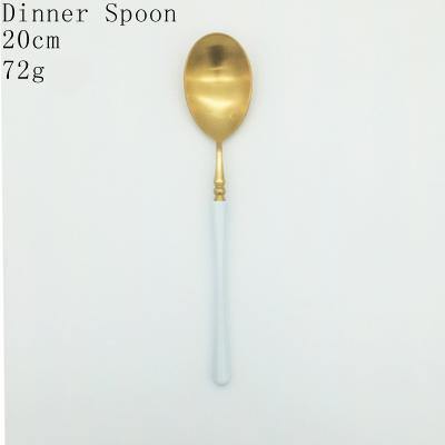 1 Pc White & Gold Cutlery - Nordic Side -