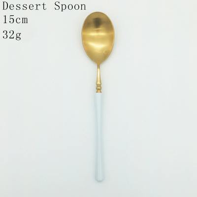 1 Pc White & Gold Cutlery - Nordic Side -