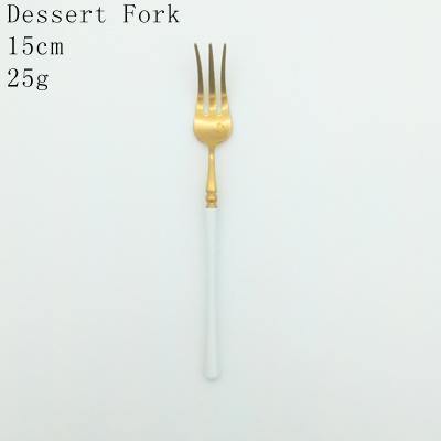 1 Pc White & Gold Cutlery - Nordic Side -